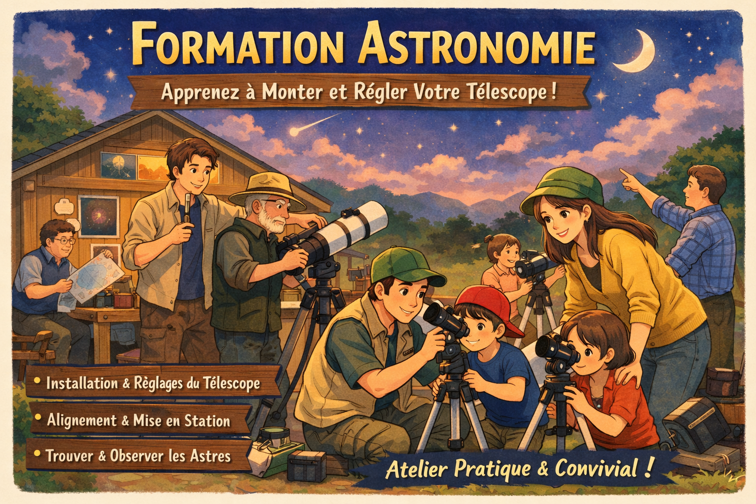 Atelier apprentissage autour du télescope Atelier apprentissage autour du télescope