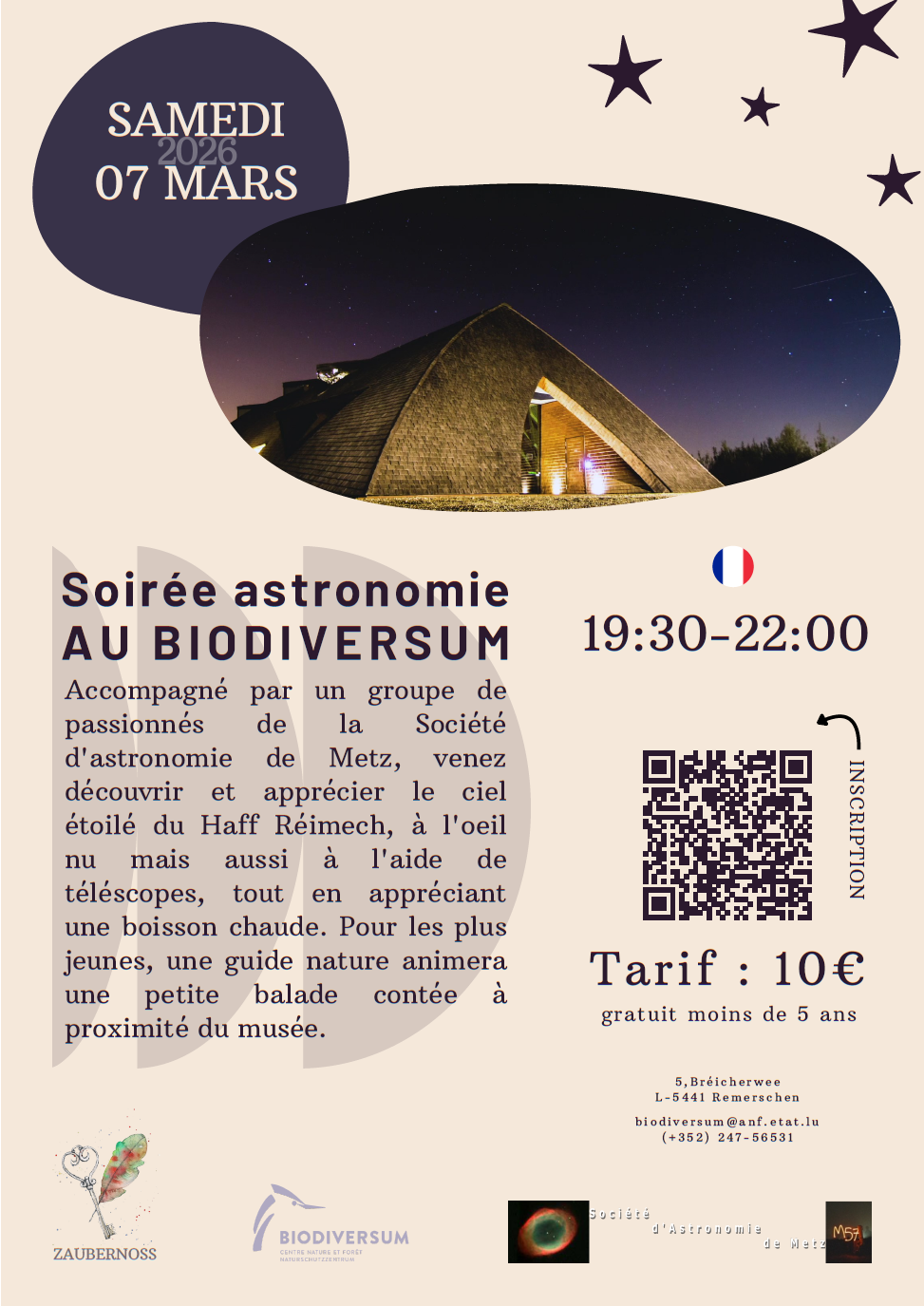 Soirée astronomie au Biodiversum Soirée astronomie au Biodiversum